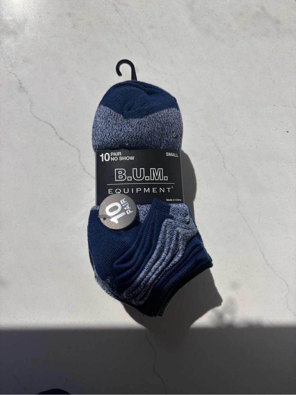 B.U.M. Equipment Kids’ No-Show Socks - Navy/Gray (10-Pack)